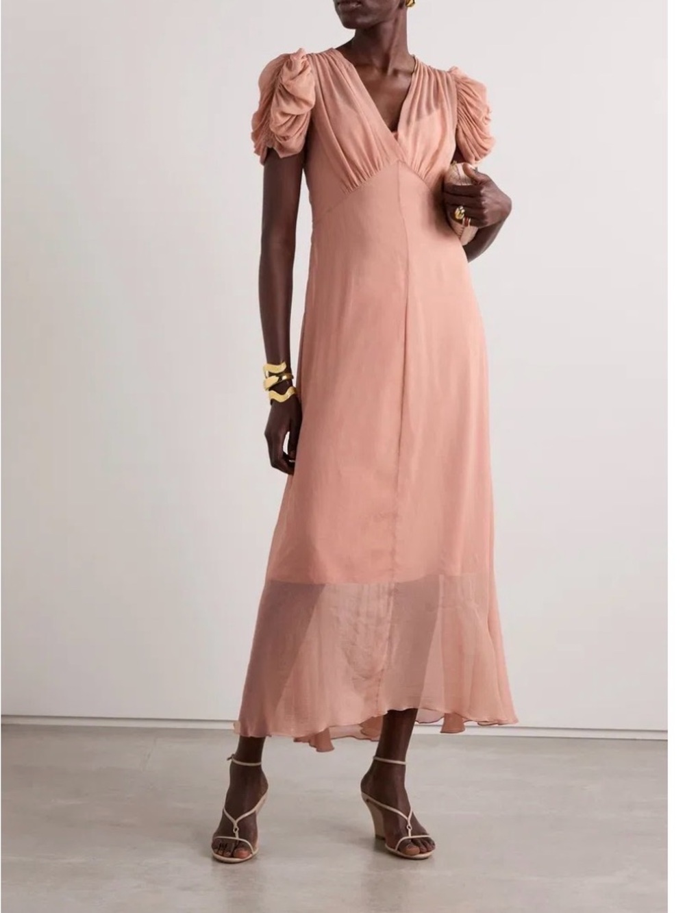 Zimmermann Eden Dusty Rose Puff-Sleeve Maxi Dress - size 3 (8/10)